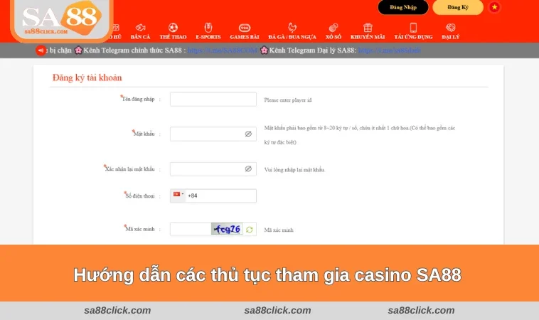 casino sa88 3 Hướng dẫn các thủ tục tham gia casino tại SA88
