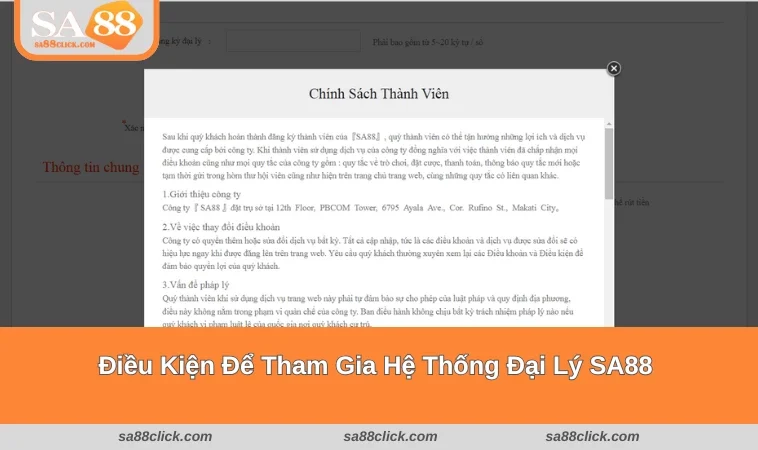 dai ly sa88 3 Một số điều kiện để tham gia công việc suôn sẻ